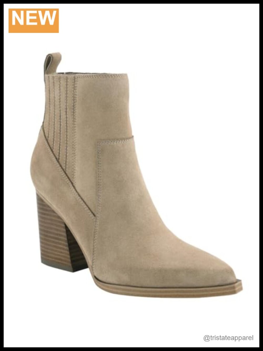 Marc Fisher Women's Marela Suede Pointy Toe Block Heel Ankle Booties Pull-On